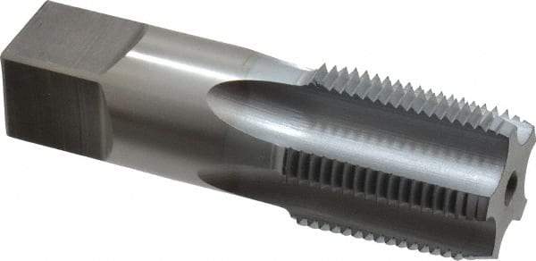 Hertel - 3/4-14 NPT Thread, 5 Flute Standard Pipe Tap - 3-1/4" OAL, 1-3/8" Thread Length, 29/32" Shank Diam, Chrome Finish, High Speed Steel - Exact Tool & Supply