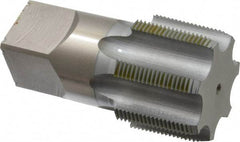 Hertel - 2 - 11-1/2 NPT Thread, 7 Flute Standard Pipe Tap - 4-1/2" OAL, 1-3/4" Thread Length, 1-7/8" Shank Diam, Chrome Finish, High Speed Steel - Exact Tool & Supply