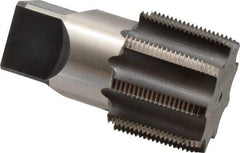 Hertel - 3-8 NPT Thread, 8 Flute Standard Pipe Tap - 6" OAL, 2-5/8" Thread Length, 2-5/8" Shank Diam, Bright Finish, High Speed Steel - Exact Tool & Supply
