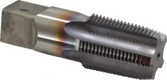 Hertel - 1 - 11-1/2 NPTF Thread, 5 Flute Standard Pipe Tap - 3-3/4" OAL, 1-3/4" Thread Length, 1-1/8" Shank Diam, TiCN Finish, High Speed Steel - Exact Tool & Supply