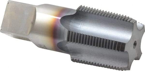 Hertel - 1-1/4 - 11-1/2 NPTF Thread, 5 Flute Standard Pipe Tap - 4" OAL, 1-3/4" Thread Length, 1-5/16" Shank Diam, TiCN Finish, High Speed Steel - Exact Tool & Supply
