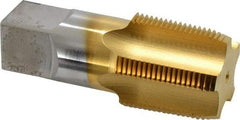Hertel - 1-1/4 - 11-1/2 NPTF Thread, 5 Flute Standard Pipe Tap - 4" OAL, 1-3/4" Thread Length, 1-5/16" Shank Diam, TiN Finish, High Speed Steel - Exact Tool & Supply