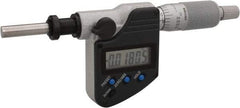 Mitutoyo - 0 to 25.4mm Range, 6.35mm Spindle Diameter, 156.5mm OAL, Flat Spindle Electronic Micrometer Head - 0.00005" Resolution, 0.0001" Accuracy, Carbide Measuring Face, Data Output - Exact Tool & Supply