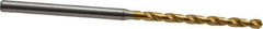 OSG - 2.4003mm 130° Vanadium High Speed Steel Jobber Drill - TiN Finish, Right Hand Cut, Spiral Flute, Straight Shank, 62mm OAL, Standard Point - Exact Tool & Supply