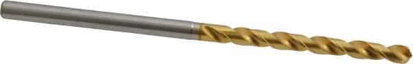 OSG - 2.90068mm 130° Vanadium High Speed Steel Jobber Drill - TiN Finish, Right Hand Cut, Spiral Flute, Straight Shank, 65mm OAL, Standard Point - Exact Tool & Supply