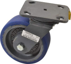 Hamilton - 6" Diam x 2" Wide x 7-1/2" OAH Top Plate Mount Swivel Caster - Polyurethane, 960 Lb Capacity, Precision Sealed Bearing, 4 x 5" Plate - Exact Tool & Supply