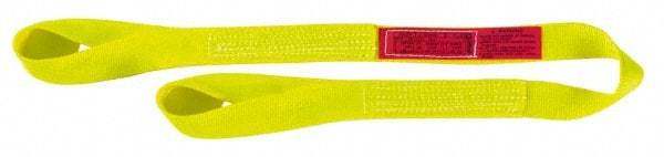 Lift-All - 6' Long x 4" Wide, 4,800 Lb Vertical Capacity, 1 Ply, Nylon Web Sling - 3,800 Lb Choker Capacity, Yellow - Exact Tool & Supply