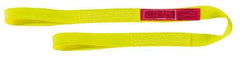 Lift-All - 4' Long x 4" Wide, 6,400 Lb Vertical Capacity, 1 Ply, Nylon Web Sling - 5,000 Lb Choker Capacity, Yellow - Exact Tool & Supply