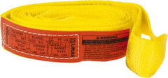 Lift-All - 12' Long x 2" Wide, 3,200 Lb Vertical Capacity, 1 Ply, Polyester Web Sling - 2,500 Lb Choker Capacity, Yellow - Exact Tool & Supply