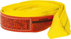 Lift-All - 14' Long x 2" Wide, 3,200 Lb Vertical Capacity, 1 Ply, Polyester Web Sling - 2,500 Lb Choker Capacity, Yellow - Exact Tool & Supply