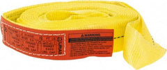 Lift-All - 18' Long x 2" Wide, 3,200 Lb Vertical Capacity, 1 Ply, Polyester Web Sling - 2,500 Lb Choker Capacity, Yellow - Exact Tool & Supply