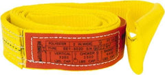 Lift-All - 8' Long x 2" Wide, 3,200 Lb Vertical Capacity, 1 Ply, Polyester Web Sling - 2,500 Lb Choker Capacity, Yellow - Exact Tool & Supply