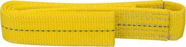 Lift-All - 3' Long x 2" Wide, 3,200 Lb Vertical Capacity, 1 Ply, Polyester Web Sling - 2,500 Lb Choker Capacity, Yellow - Exact Tool & Supply