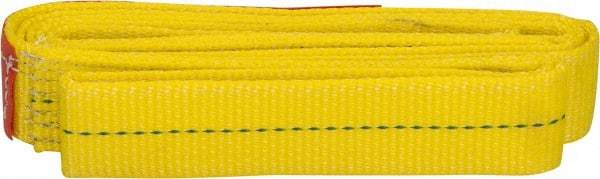 Lift-All - 8' Long x 2" Wide, 3,200 Lb Vertical Capacity, 1 Ply, Polyester Web Sling - 2,500 Lb Choker Capacity, Yellow - Exact Tool & Supply