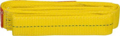 Lift-All - 8' Long x 2" Wide, 3,200 Lb Vertical Capacity, 1 Ply, Polyester Web Sling - 2,500 Lb Choker Capacity, Yellow - Exact Tool & Supply