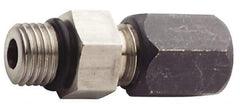 Made in USA - 2" OD, Grade 316Stainless Steel Male Connector - 2-3/4" Hex, Comp x Straight Thread O-Ring Ends - Exact Tool & Supply