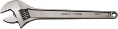 SK - 2-1/4" Jaw Capacity, 18" Standard Adjustable Wrench - Stainless Steel, Chrome Finish, 18" OAL - Exact Tool & Supply