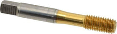 OSG - M10x1.50 Metric Coarse D6 Thread Limit Bottoming Thread Forming Tap - Cobalt, TiN Finish, 2-15/16" OAL, 1-1/4" Thread Length, Right Hand Thread, Series HY-PRO NRT - Exact Tool & Supply
