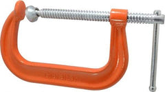 Gibraltar - Regular-Duty 6" Max Opening, 3-1/4" Throat Depth, Forged Steel Standard C-Clamp - 6,600 Lb Capacity, 0" Min Opening, Deep Throat - Exact Tool & Supply