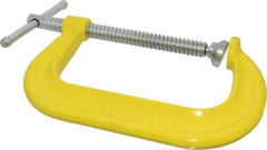 Gibraltar - Regular-Duty 6" Max Opening, 3-1/4" Throat Depth, Forged Steel Standard C-Clamp - 6,600 Lb Capacity, 0" Min Opening, Deep Throat - Exact Tool & Supply