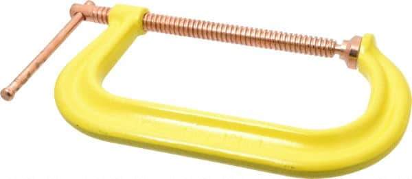 Gibraltar - Regular-Duty 8" Max Opening, 3-1/4" Throat Depth, Forged Steel Standard C-Clamp - 6,900 Lb Capacity, 0" Min Opening, Deep Throat, Copper Plated Screw - Exact Tool & Supply