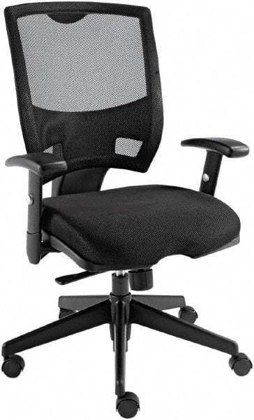 ALERA - 28-3/4" High Office/Managerial/Executive Chair - 18" Wide x 18" Deep, Mesh Seat, Black - Exact Tool & Supply