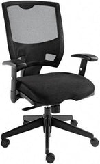 ALERA - 28-3/4" High Office/Managerial/Executive Chair - 18" Wide x 18" Deep, Mesh Seat, Black - Exact Tool & Supply