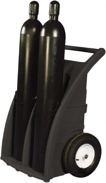 Enpac - Gas Cylinder Carts, Racks, Stands & Holders Type: Dual Cylinder Dolly Fits Cylinder Diameter: 13 (Inch) - Exact Tool & Supply