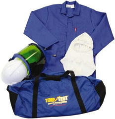 Stanco Safety Products - Size L, 2 HRC, Arc Flash Clothing Kit - 12.4 cal per Sq cm, Face Shield, Hard Cap & Hood Protection, Coveralls, Includes Gear Bag - Exact Tool & Supply
