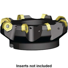 Kennametal - 12 Inserts, 7.005" Cutter Diam, 0.087" Max Depth of Cut, Indexable High-Feed Face Mill - 1.5748" Arbor Hole Diam, 2-1/2" High, KSHR Toolholder, HNGJ 0905.. Inserts, Series Dodeka High-Feed - Exact Tool & Supply
