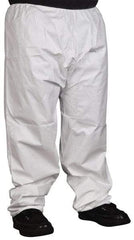 PRO-SAFE - Size M, Microporous Spun Bonded Polyolefin General Purpose Work Pants - White - Exact Tool & Supply