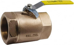Conbraco - 1/2" Pipe, Standard Port, Lead Free Bronze Standard Ball Valve - 2 Piece, Female NPT Ends, Lever Handle, 600 WOG, 150 WSP - Exact Tool & Supply