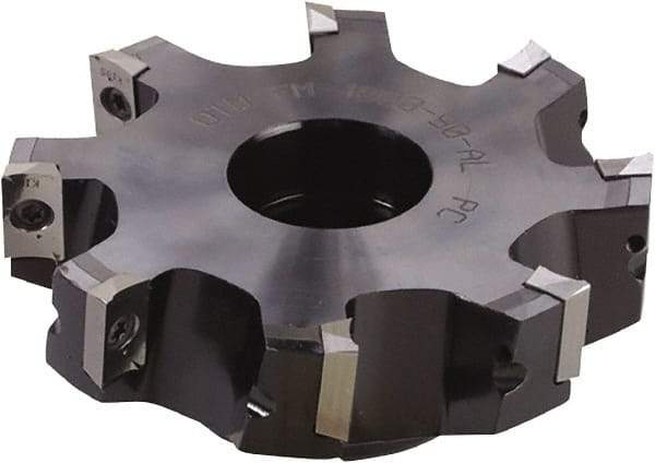 Kyocera - 4 Inserts, 3" Cut Diam, 1" Arbor Diam, 0.6" Max Depth of Cut, Indexable Square-Shoulder Face Mill - 90° Lead Angle, 1-25/32" High, XPMT 15T3 Insert Compatibility - Exact Tool & Supply