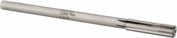 Made in USA - 0.52" Carbide-Tipped 6 Flute Chucking Reamer - Exact Tool & Supply