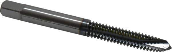 OSG - 1/4-20 UNC, 3 Flute, TiCN Finish, Powdered Metal Spiral Point Tap - Plug Chamfer, Right Hand Thread, 2-1/2" OAL, 1" Thread Length, 0.255" Shank Diam, 2B Class of Fit, Series 312TI - Exact Tool & Supply