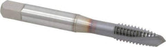 OSG - 5/16-18 UNC, 3 Flute, TiCN Finish, Powdered Metal Spiral Point Tap - Plug Chamfer, Right Hand Thread, 2-23/32" OAL, 1-1/8" Thread Length, 0.318" Shank Diam, 3B Class of Fit, Series 312TI - Exact Tool & Supply