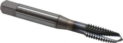 OSG - 5/16-18 UNC, 3 Flute, TiCN Finish, Powdered Metal Spiral Point Tap - Plug Chamfer, Right Hand Thread, 2-23/32" OAL, 1-1/8" Thread Length, 0.318" Shank Diam, 2B Class of Fit, Series 312TI - Exact Tool & Supply