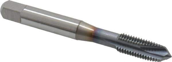 OSG - 5/16-24 UNF, 3 Flute, TiCN Finish, Powdered Metal Spiral Point Tap - Plug Chamfer, Right Hand Thread, 2-23/32" OAL, 1-1/8" Thread Length, 0.318" Shank Diam, 3B Class of Fit, Series 312TI - Exact Tool & Supply