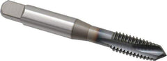 OSG - 3/8-16 UNC, 3 Flute, TiCN Finish, Powdered Metal Spiral Point Tap - Plug Chamfer, Right Hand Thread, 2-15/16" OAL, 1-1/4" Thread Length, 0.381" Shank Diam, 3B Class of Fit, Series 312TI - Exact Tool & Supply