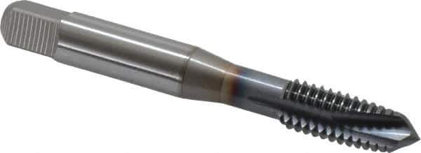 OSG - 3/8-16 UNC, 3 Flute, TiCN Finish, Powdered Metal Spiral Point Tap - Plug Chamfer, Right Hand Thread, 2-15/16" OAL, 1-1/4" Thread Length, 0.381" Shank Diam, 2B Class of Fit, Series 312TI - Exact Tool & Supply