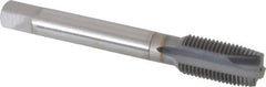 OSG - 1/2-20 UNF, 3 Flute, TiCN Finish, Powdered Metal Spiral Point Tap - Plug Chamfer, Right Hand Thread, 3-3/8" OAL, 1-21/32" Thread Length, 0.367" Shank Diam, 3B Class of Fit, Series 312TI - Exact Tool & Supply