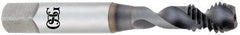 OSG - #10-24 UNC 2 Flute 2B Modified Bottoming Spiral Flute Tap - Vanadium High Speed Steel, TiCN Finish, 2-3/8" OAL, Right Hand Flute, Right Hand Thread, Series 13058 - Exact Tool & Supply