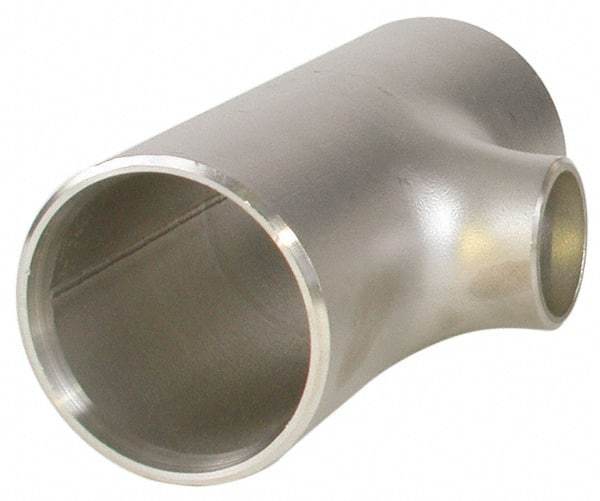 Merit Brass - 8 x 3" Grade 304L Stainless Steel Pipe Tee - Butt Weld x Butt Weld x Butt Weld End Connections - Exact Tool & Supply