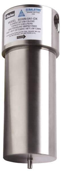 Parker - 3/4" Port, 10" High x 4" Wide, FRL Filter with Stainless Steel Bowl & Manual Drain - 175 Max psi, 275°F Max - Exact Tool & Supply