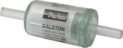 Parker - 1/4" Outlet, 125 Max psi, Inline Filters, Regulators & Lubricators - 6.6 CFM, Disposable Gas or Liquid Filter, 3-1/4" Long - Exact Tool & Supply