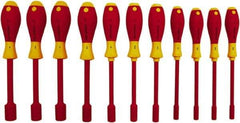 Wiha - 11 Piece 5/32 to 5/8" Insulated Nutdriver Set - Cushion Grip Handle - Exact Tool & Supply