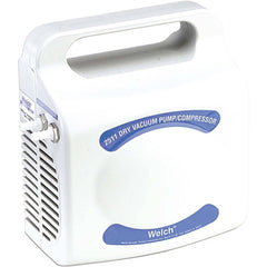 Welch - Piston-Type Vacuum Pumps; Horsepower: .33 ; Cubic Feet per Minute: 0.40 ; Vacuum Pressure (In/Hg): 219.00 ; Voltage: 115V ; Height (Inch): 7.5 ; Length (Inch): 7.6 - Exact Tool & Supply