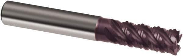 Guhring - 3/8", 7/8" LOC, 3/8" Shank Diam, 2-1/2" OAL, 5 Flute, Solid Carbide Square End Mill - Single End, FIREX Finish, Spiral Flute, 45° Helix, Right Hand Cut, Right Hand Flute, Series 3098 - Exact Tool & Supply