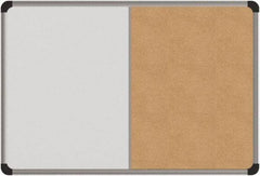 UNIVERSAL - 24" Wide x 18" High Dry Erase Combination Cork Bulletin Board - Melamine, Natural & White - Exact Tool & Supply