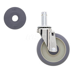 Metro - Cart Accessories; Media Type: Caster ; For Use With: Super Erecta Industrial Wire Shelving Racks ; Color: Silver/Gray ; Width: 2.5000 ; Length (Decimal Inch): 5.0000 ; Height (Decimal Inch): 8.250000 - Exact Tool & Supply